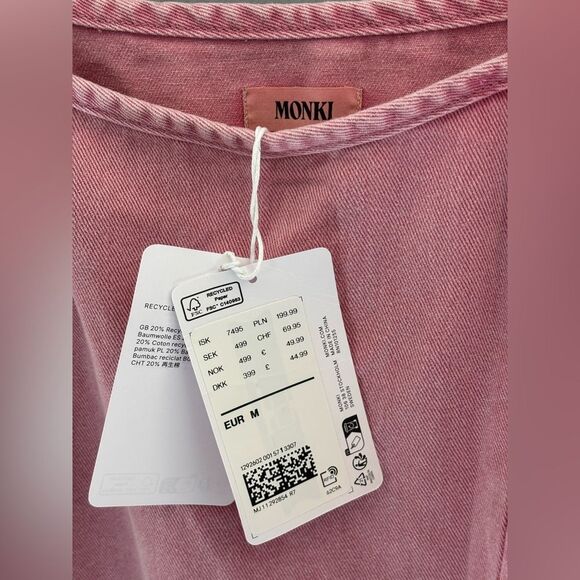 NWT ASOS Monki Denim Cami Maxi Dress with Front Slit Pink – Size Medium - Picture 5 of 6